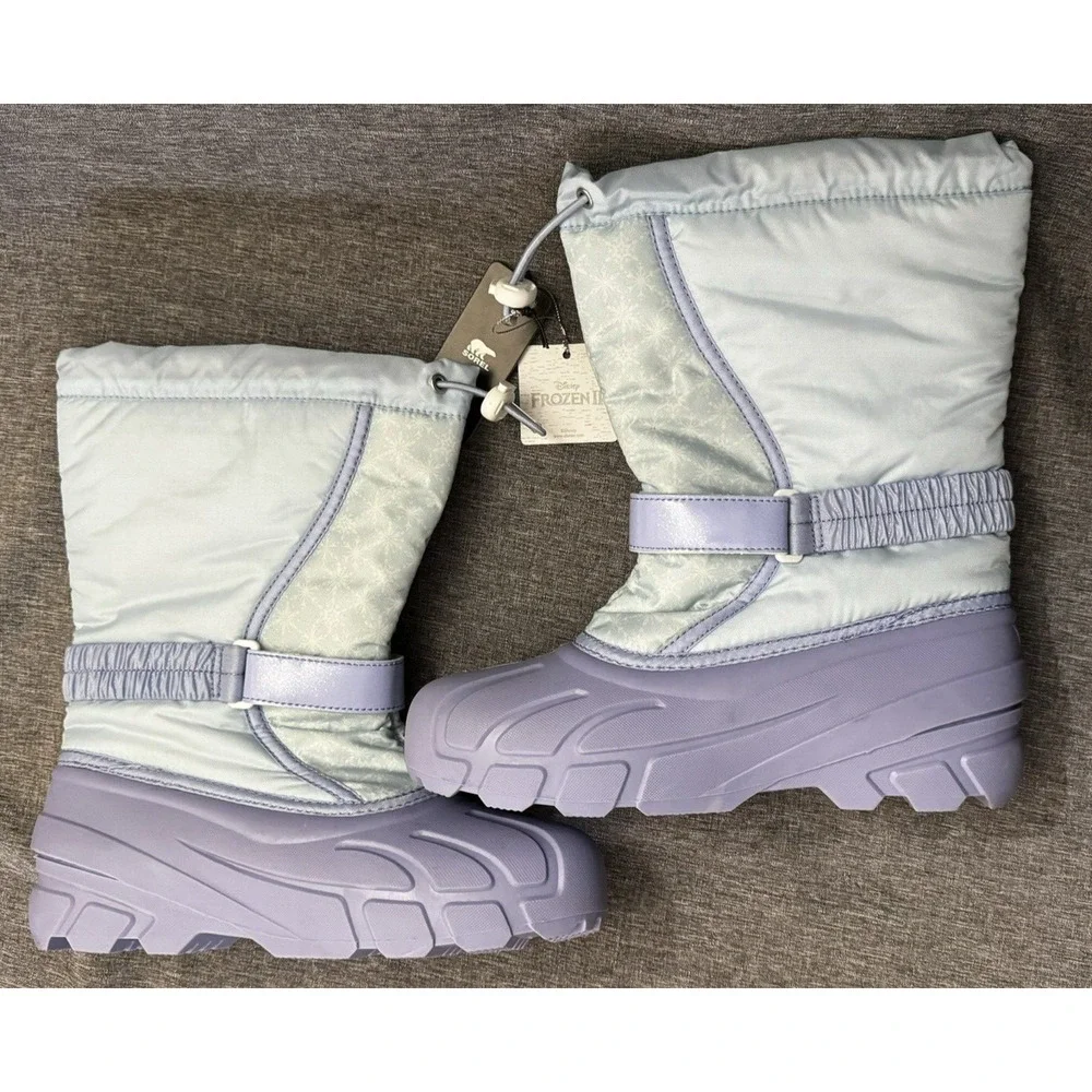 Sorel Disney Frozen II Elsa Big Girls Size 7 Purple Insulated Winter Snow Boots - Picture 7 of 9